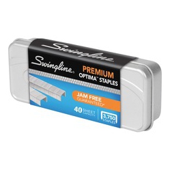 SWINGLINE Optima Premium Staples, 1/4" Leg Length, 210 Per Strip, 3, 750 Per Box (35556)