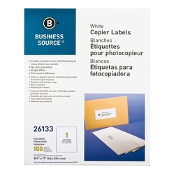 BUSINESS SOURCE 8-1/2"x11" Copier Labels (26133)