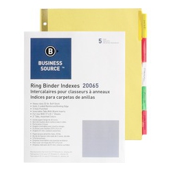 BUSINESS SOURCE Reinforced Insertable Tab Indexes (20065)