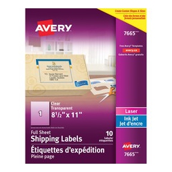 AVERY Full Sheet Shipping Labels (7665)