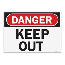 U.S. STAMP & SIGN Osha Danger Keep Out Safety Sign (5491)