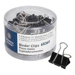 BUSINESS SOURCE Small/medium Binder Clips Set (65369)