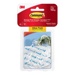 COMMAND 2 Lb. Strips Medium Hanging Hooks (17091Clrvp)