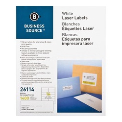 BUSINESS SOURCE Bright Premium-Quality Address Labels (26114) In White