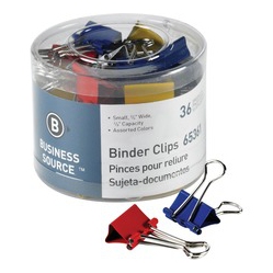 BUSINESS SOURCE Colored Fold-Back Binder Clips (65361)