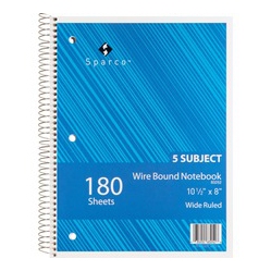 SPARCO Quality Wirebound Wide Ruled Notebooks (83252)