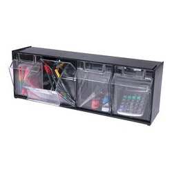 DEFLECTO Tilt Bin Interlocking Multi-Bin Storage Organizer (20404Op)
