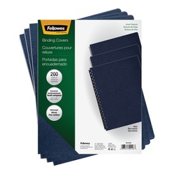 FELLOWES Expressions Linen Presentation Covers - Oversize 200 Pack (52113) In Navy