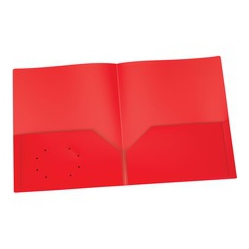 OXFORD Two Pocket Poly Portfolio (76018) In Red