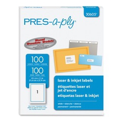 PRES-A-PLY Labels for Laser And Inkjet Printers (30605)