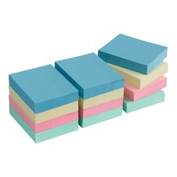 BUSINESS SOURCE Premium Plain Pastel Adhesive Notes (16500)