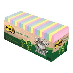 POST-IT Greener Notes Cabinet Pack, 3 In X 3 In, Helsinki Color Collection (654R24Cpap)