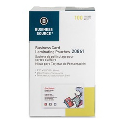 BUSINESS SOURCE 5 Mil Business Card Laminating Pouches (20861)