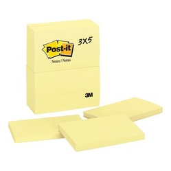 POST-IT Original Pads In Canary - (Mmm655) In Yellow