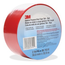 3M General Purpose 764 Vinyl Tape (7642X36Red)