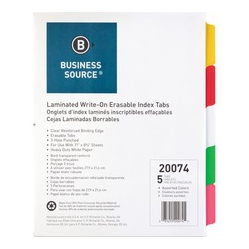 BUSINESS SOURCE Laminated Write-On Tab Indexes (20074)