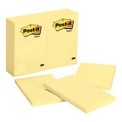 POST-IT Notes, 4 In X 6 In, Canary (659) In Yellow