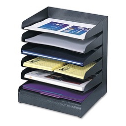 SAFCO Slanted Shelves Steel Desk Tray Sorter (3128Bl)