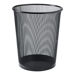LORELL Steel Mesh Round Waste Bin (52770) In Black