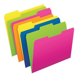 PENDAFLEX Twisted Glow Top Tab File Folder (67100)