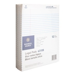 BUSINESS SOURCE Micro-Perforated Legal Ruled Pads (63108)