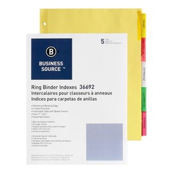 BUSINESS SOURCE Insertable Tab Ring Binder Indexes (36692)