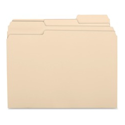 BUSINESS SOURCE 1/3 Cut 1-Ply Top Tab Manila Folders (17525)