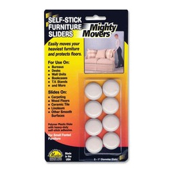 MIGHTY MOVERS Furniture Slider, Self-Stick, 1" Dia. (87002)