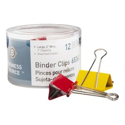 BUSINESS SOURCE Colored Fold-Back Binder Clips (65363)