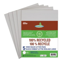 HILROY 100% Recycled Wide Ruled Letter Pad (51056)