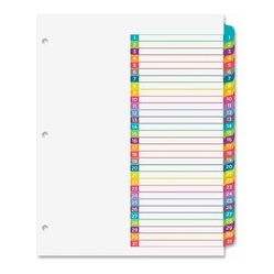 AVERY Ready Index(R) 31-Tab Binder Dividers, Customizable Table Of Contents, Contemporary Multicolor Tabs, 1 Set (11846)