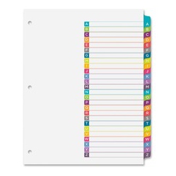 AVERY Ready Index(R) A-Z Tab Binder Dividers, Customizable Table Of Contents, Contemporary Multicolor Tabs, 1 Set (11844)