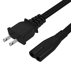 SUPERER Ul Listed 2 Prong Ac Wall Cable 2 Slot Power Cord for Tcl Roku Insignia Tv Canon Pixma Brother Epson Lexmarkl Sony Asus