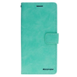 GOOSPERY Final Sale Topsave Bluemoon Card Slot W/magnetic Clip Leather Folio Wallet Flip for Samsung Galaxy A20S In Teal