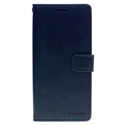 GOOSPERY Final Sale Topsave Bluemoon Card Slot W/magnetic Clip Leather Folio Wallet Flip for Samsung Galaxy A20S In Navy Blue