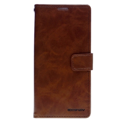 GOOSPERY Final Sale Topsave Bluemoon Card Slot W/magnetic Clip Leather Folio Wallet Flip for Samsung Galaxy A20S In Brown