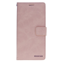 GOOSPERY Final Sale Topsave Bluemoon Card Slot W/magnetic Clip Leather Folio Wallet Flip for Samsung Galaxy A20S, Rose In Gold