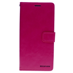 GOOSPERY Final Sale Topsave Bluemoon Card Slot W/magnetic Clip Leather Folio Wallet Flip for Samsung Galaxy A20S, Hot In Pink