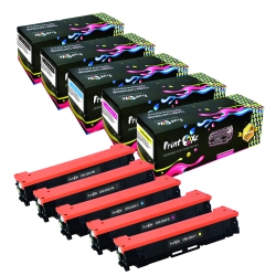 PRINTOXE ® Crg 054H Compatible Set+Black Of 5 Toner Cartridges 054 High Yield for Canon Mf622CDw Mf640C Mf641Cw Mf642CDw Mf643CDw Mf644CDw Mf645Cx