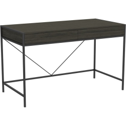 SAFDIE & CO. Computer Desk Grey Wood 2 Drawers Metal In Black