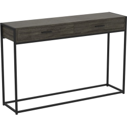 SAFDIE & CO. Console Table Dark Grey Wood 2 Drawers Metal In Black