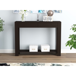 SAFDIE & CO. Console Table/accent Wall Table – 40" Long With 2 Drawers And 1 Shelf, Cappuccino Finish
