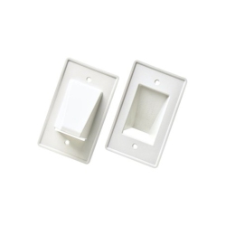GLOBALTONE - Recessed Wall Plate for Cables, Reversible Inside Or Outside The Wall In White