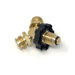 GRILL PARTS ZONE Propane Male Tee Adapter 2-1 By 20 Throwaway Cylinder Thread With Two Disposable Fitting Appliances