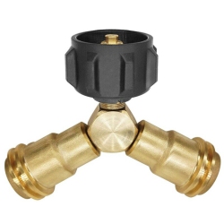 GRILL PARTS ZONE Propane Splitter With Check Valves, 2 Way Propane Tee Adapter