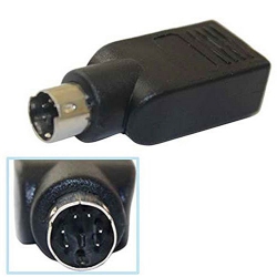 AXGEAR Ps2 Male to USB Female Mouse Converter Connector Coupler Adapter In Black