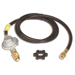 GRILL PARTS ZONE 12Ft Propane Hose & Regulator for Connecting A 20Lb. Propane Cylinder to Base Camp Appliances- Angle Iron Burners