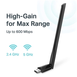 TP LINK Tp-Link Archer T2U Plus USB Wifi Adapter Ac600 Wireless Network Adapter- In Black