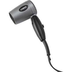 CONAIR 124Ac - Compact Travel Hair Dryer With Foldable Handle, 1600W In Silver