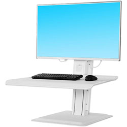 North Bayou Ergonomic Standing Desk with Single Monitor Integration - White